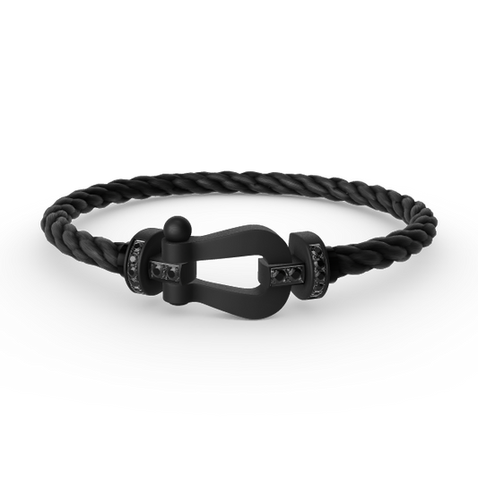 [Noble Aura jewelry]FORCE LARGE SERIES HORSESHOE BLACK SAMURAI BRACELET