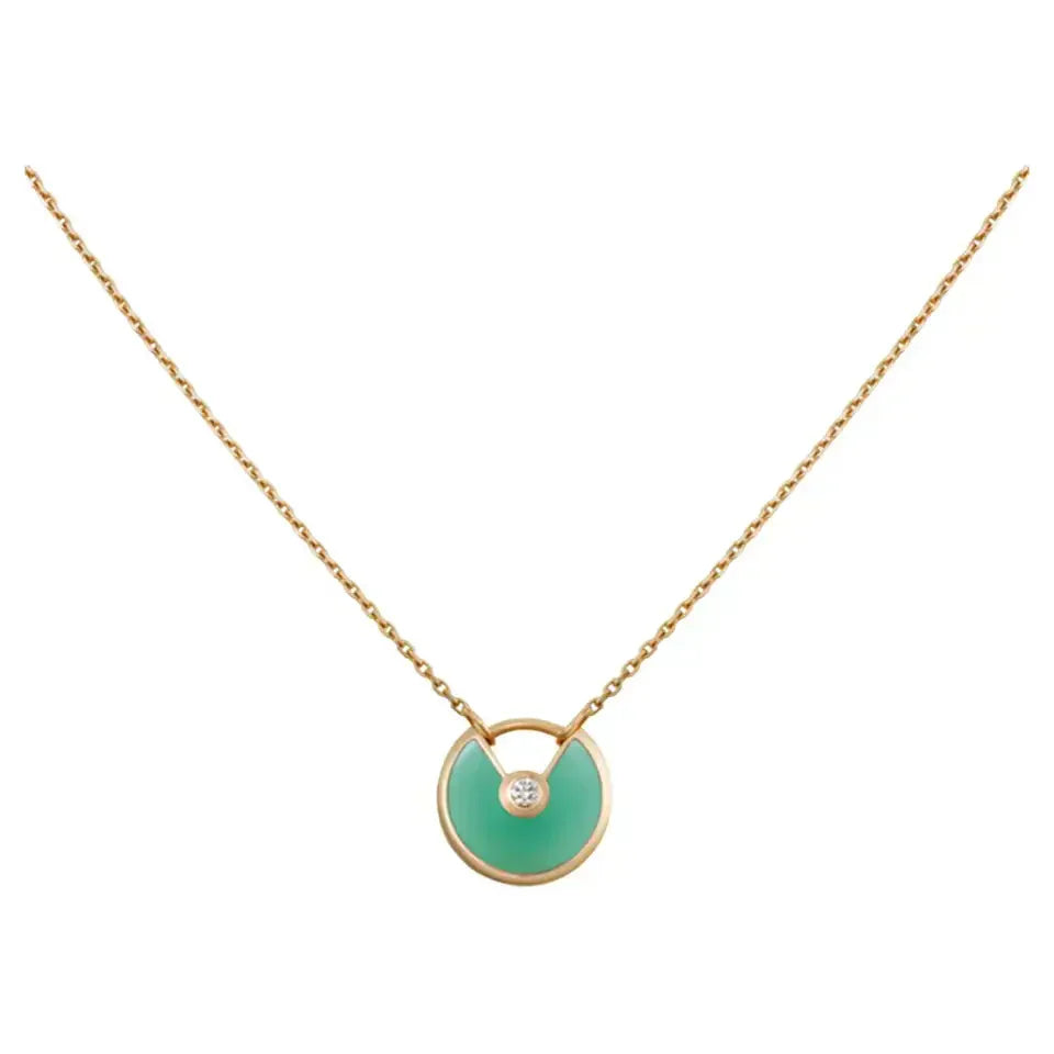[Noble Aura jewelry]AMULETTE GOLD MALACHITE NECKLACE