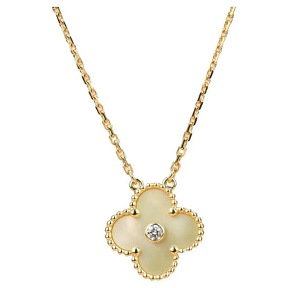 [Noble Aura jewelry]CLOVER 15MM DIAMOND GOLD MOTHER OF PEARL NECKLACE