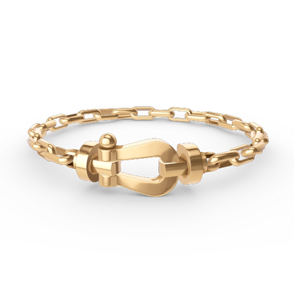 [Noble Aura jewelry]FORCE LARGE HORSESHOE CLASP  METAL BRACELET