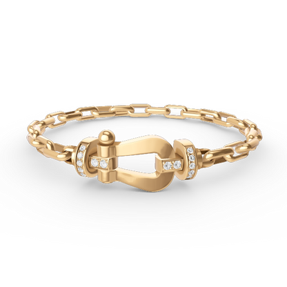 [Noble Aura jewelry]FORCE LARGE HORSESHOE CLASP  METAL BRACELET