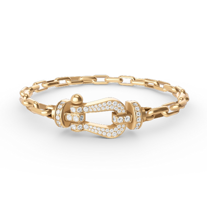 [Noble Aura jewelry]FORCE LARGE HORSESHOE CLASP  METAL BRACELET