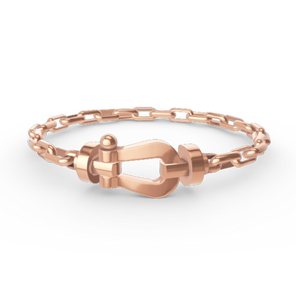 [Noble Aura jewelry]FORCE LARGE HORSESHOE CLASP  METAL BRACELET