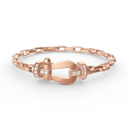 [Noble Aura jewelry]FORCE LARGE HORSESHOE CLASP  METAL BRACELET