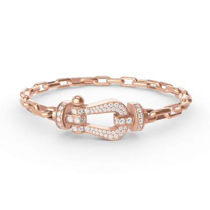 [Noble Aura jewelry]FORCE LARGE HORSESHOE CLASP  METAL BRACELET