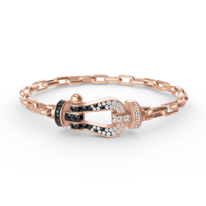 [Noble Aura jewelry]FORCE LARGE HORSESHOE CLASP  METAL BRACELET