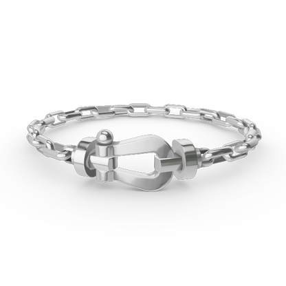 [Noble Aura jewelry]FORCE LARGE HORSESHOE CLASP  METAL BRACELET