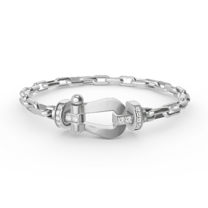 [Noble Aura jewelry]FORCE LARGE HORSESHOE CLASP  METAL BRACELET