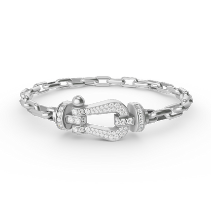 [Noble Aura jewelry]FORCE LARGE HORSESHOE CLASP  METAL BRACELET