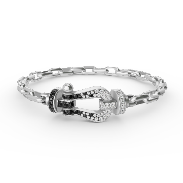 [Noble Aura jewelry]FORCE LARGE HORSESHOE CLASP  METAL BRACELET