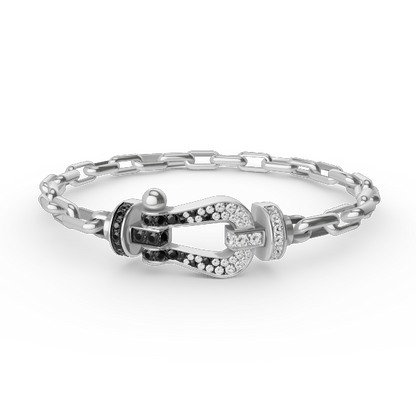 [Noble Aura jewelry]FORCE LARGE HORSESHOE CLASP  METAL BRACELET