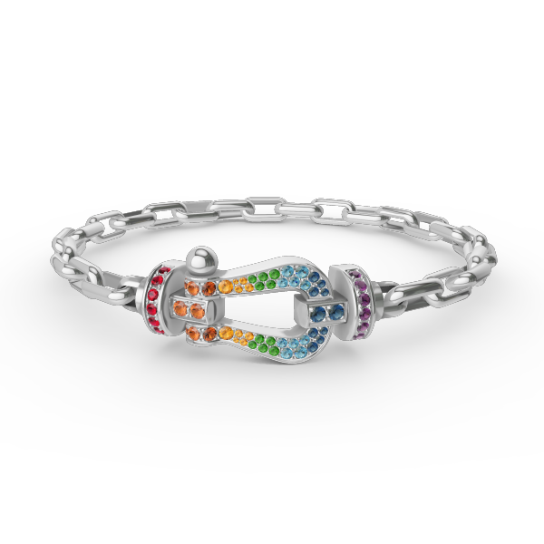 [Noble Aura jewelry]FORCE LARGE HORSESHOE CLASP  METAL BRACELET