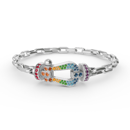 [Noble Aura jewelry]FORCE LARGE HORSESHOE CLASP  METAL BRACELET
