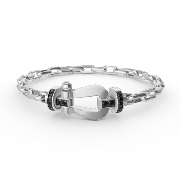 [Noble Aura jewelry]FORCE LARGE HORSESHOE CLASP  METAL BRACELET