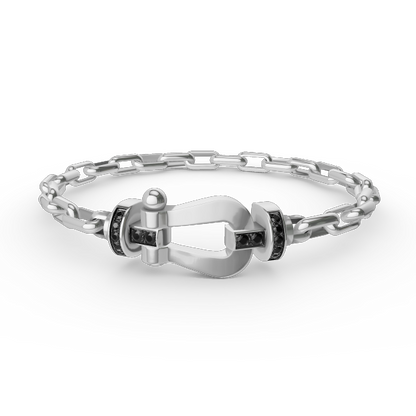[Noble Aura jewelry]FORCE LARGE HORSESHOE CLASP  METAL BRACELET