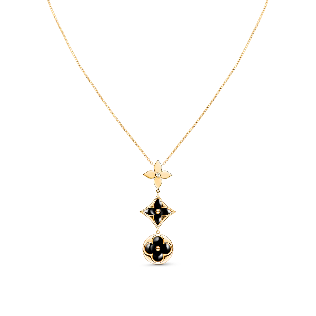 [Noble Aura jewelry]STAR AND SUN ONYX PINK GOLD NECKLACE