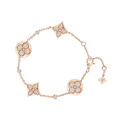 [Noble Aura jewelry]STAR AND SUN 4 MOTIFS GOLD DIAMONDS BRACELET