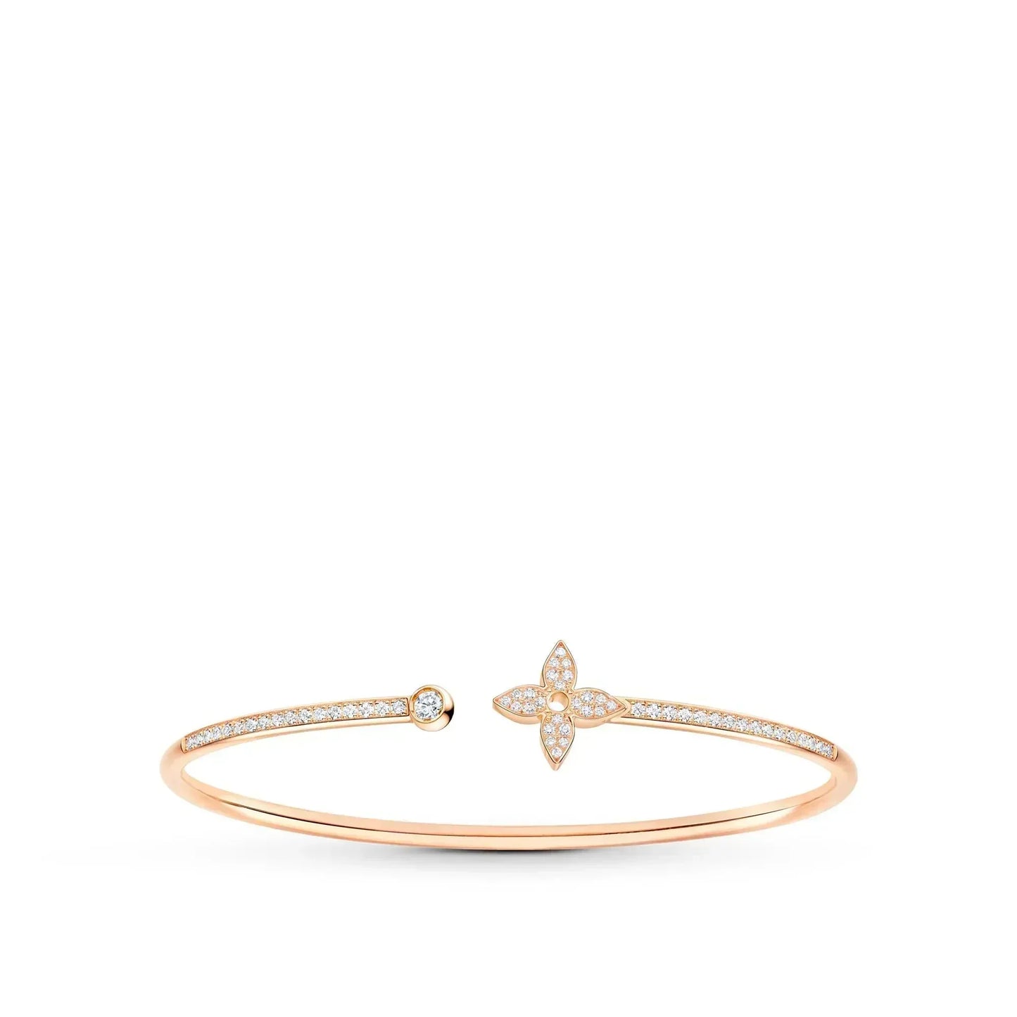 [Noble Aura jewelry]IDYLLE PINK GOLD OPEN BRACELET DIAMOND PAVED