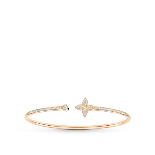 [Noble Aura jewelry]IDYLLE PINK GOLD OPEN BRACELET DIAMOND PAVED