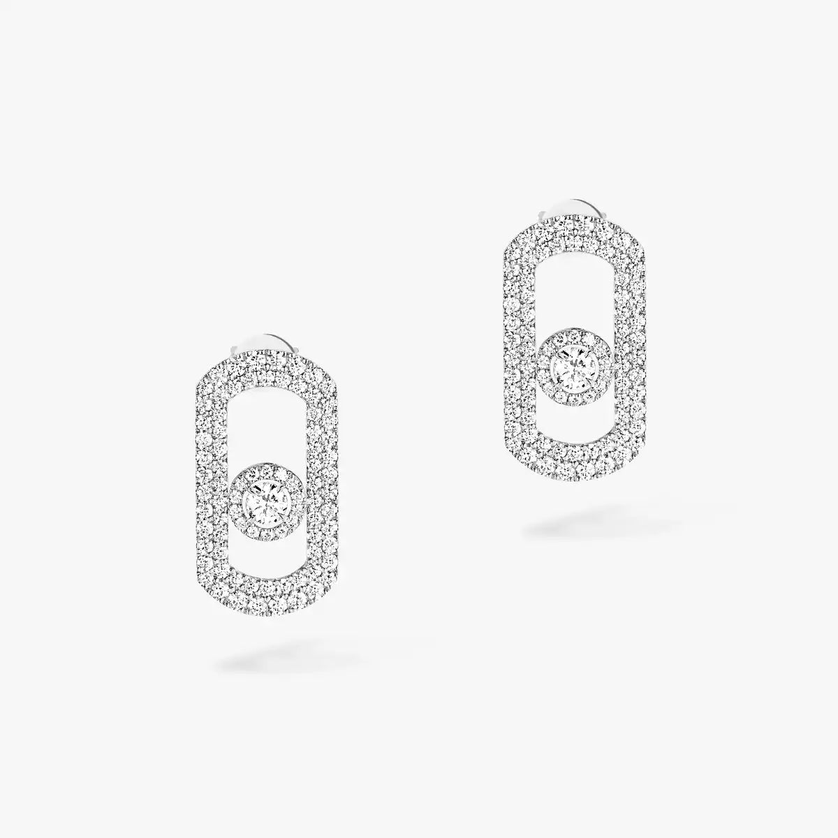 [Noble Aura jewelry]So Move Pave_-Set Diamond Earrings in Silver