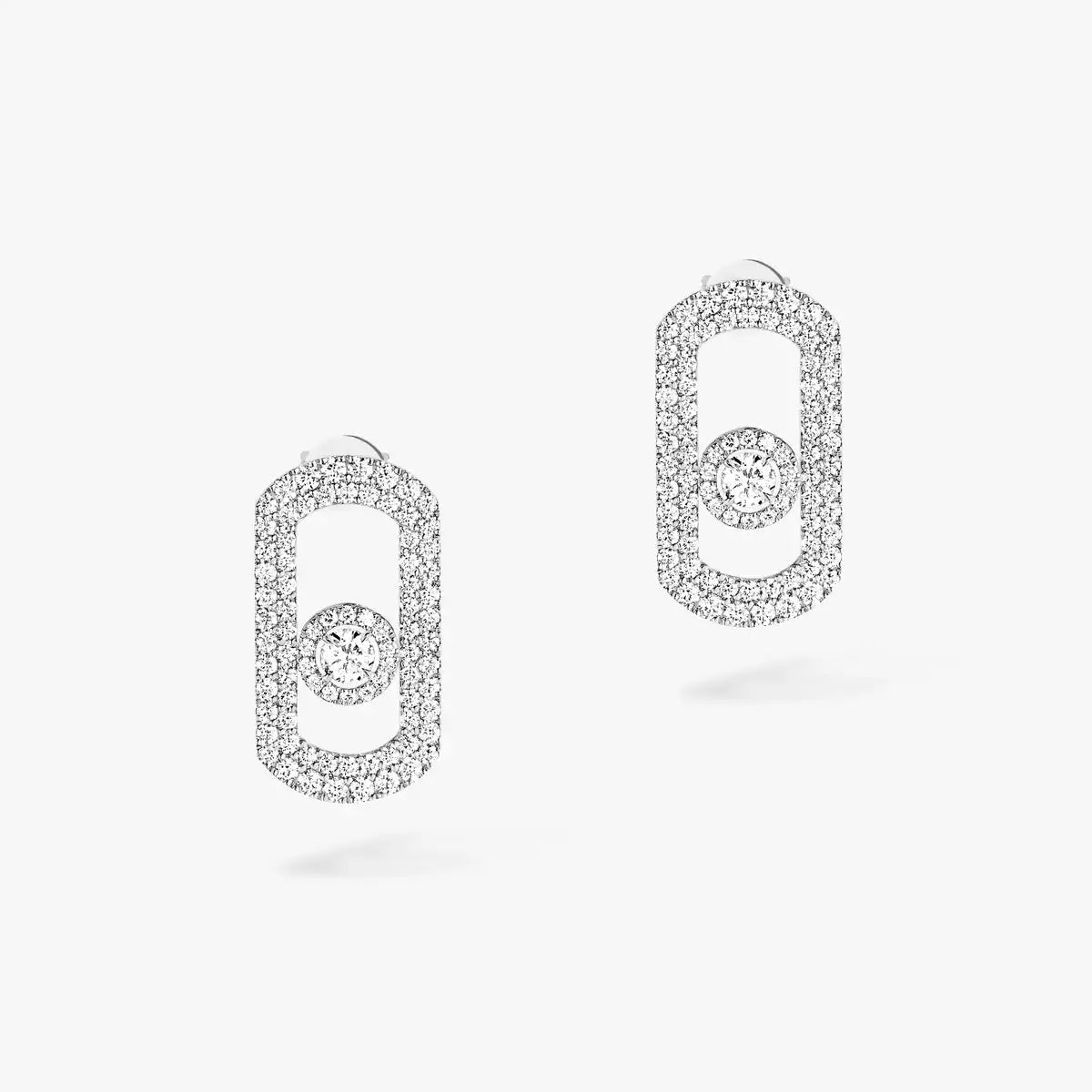 [Noble Aura jewelry]So Move Pave_-Set Diamond Earrings in Silver