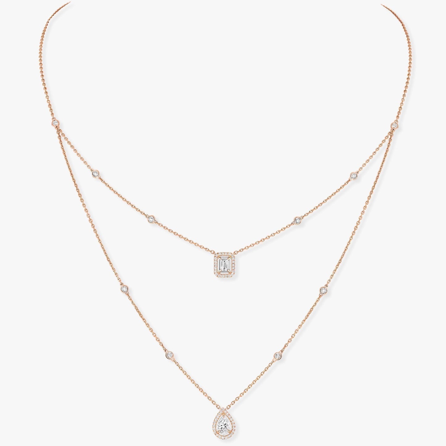 [Noble Aura jewelry]MY TWIN 2 ROW DIAMOND NECKLACE