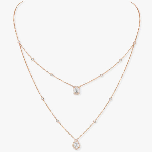 [Noble Aura jewelry]MY TWIN 2 ROW DIAMOND NECKLACE
