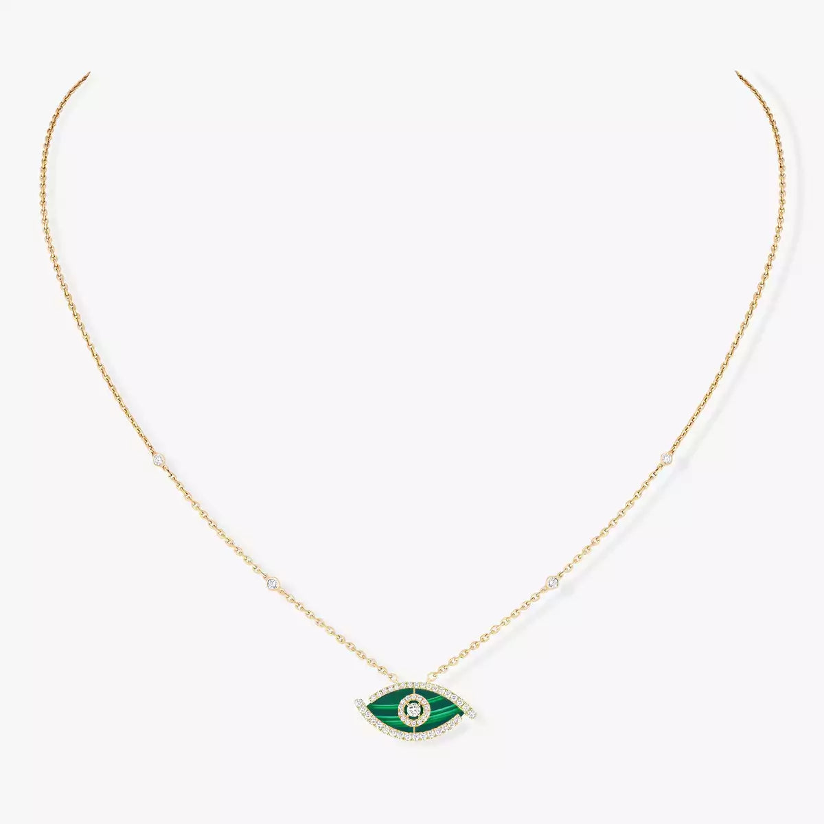 [Noble Aura jewelry]Lucky Eye Diamond Necklace in Rose Gold and Turquoise