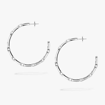[[Noble Aura jewelry]Move Link Diamond Hoop Earrings