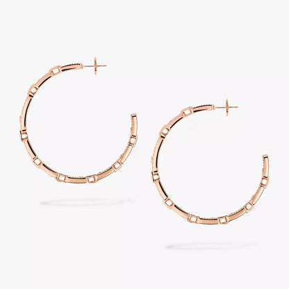 [[Noble Aura jewelry]Move Link Diamond Hoop Earrings