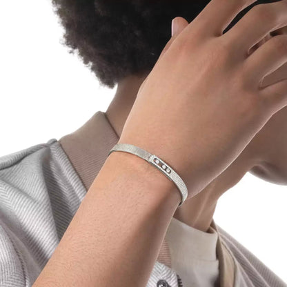 [Noble Aura jewelry]Move Noa Ciselé half pavé bangle