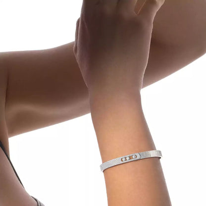 [Noble Aura jewelry]Move Noa Ciselé half pavé bangle