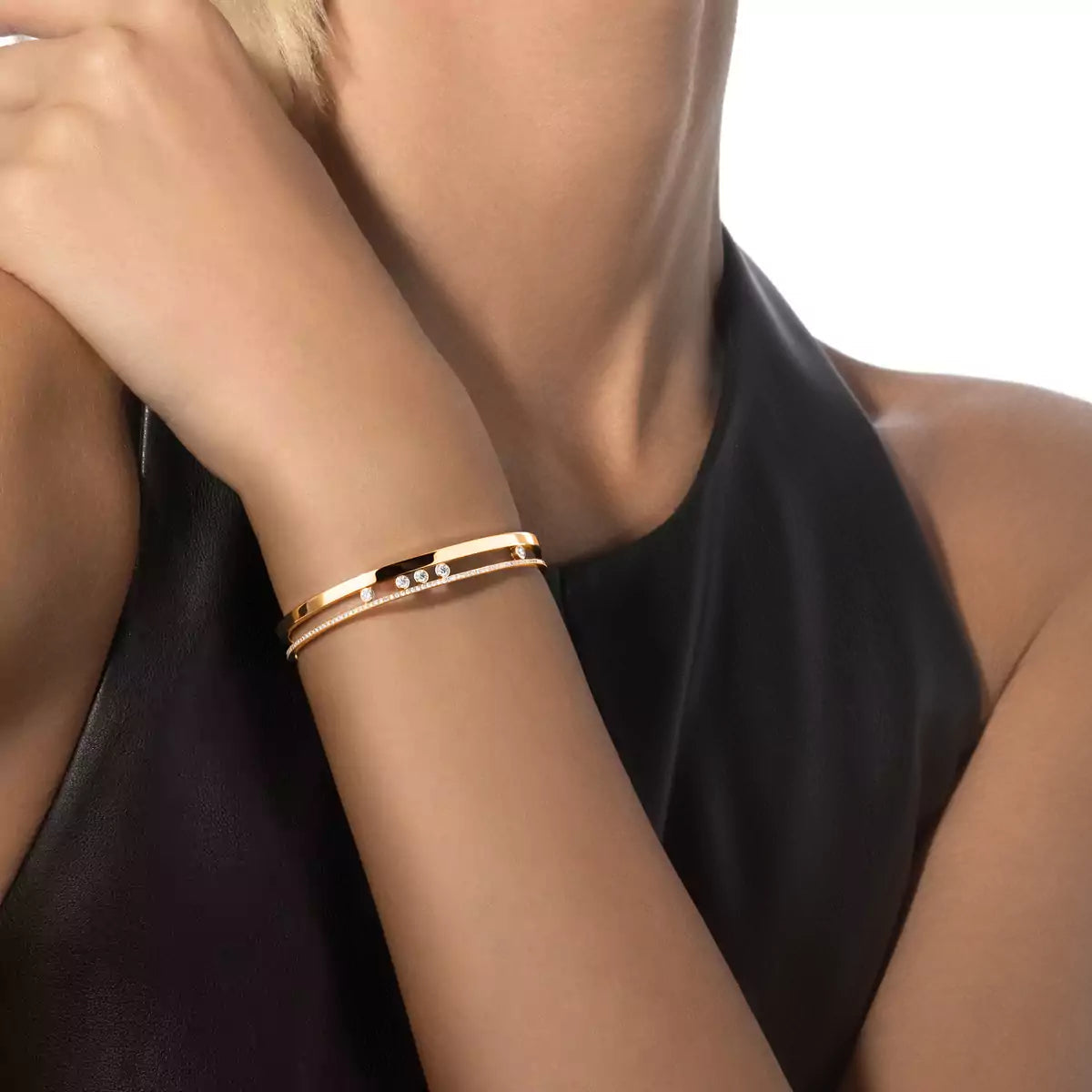 [Noble Aura jewelry]Move Romane Diamond Bangle Bracelet