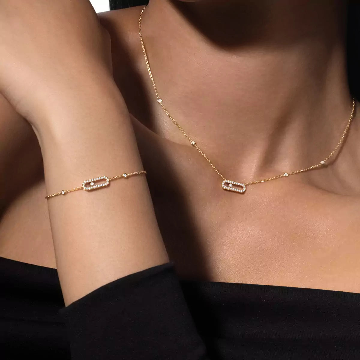 [Noble Aura jewelry]Diamond Necklace Move Uno
