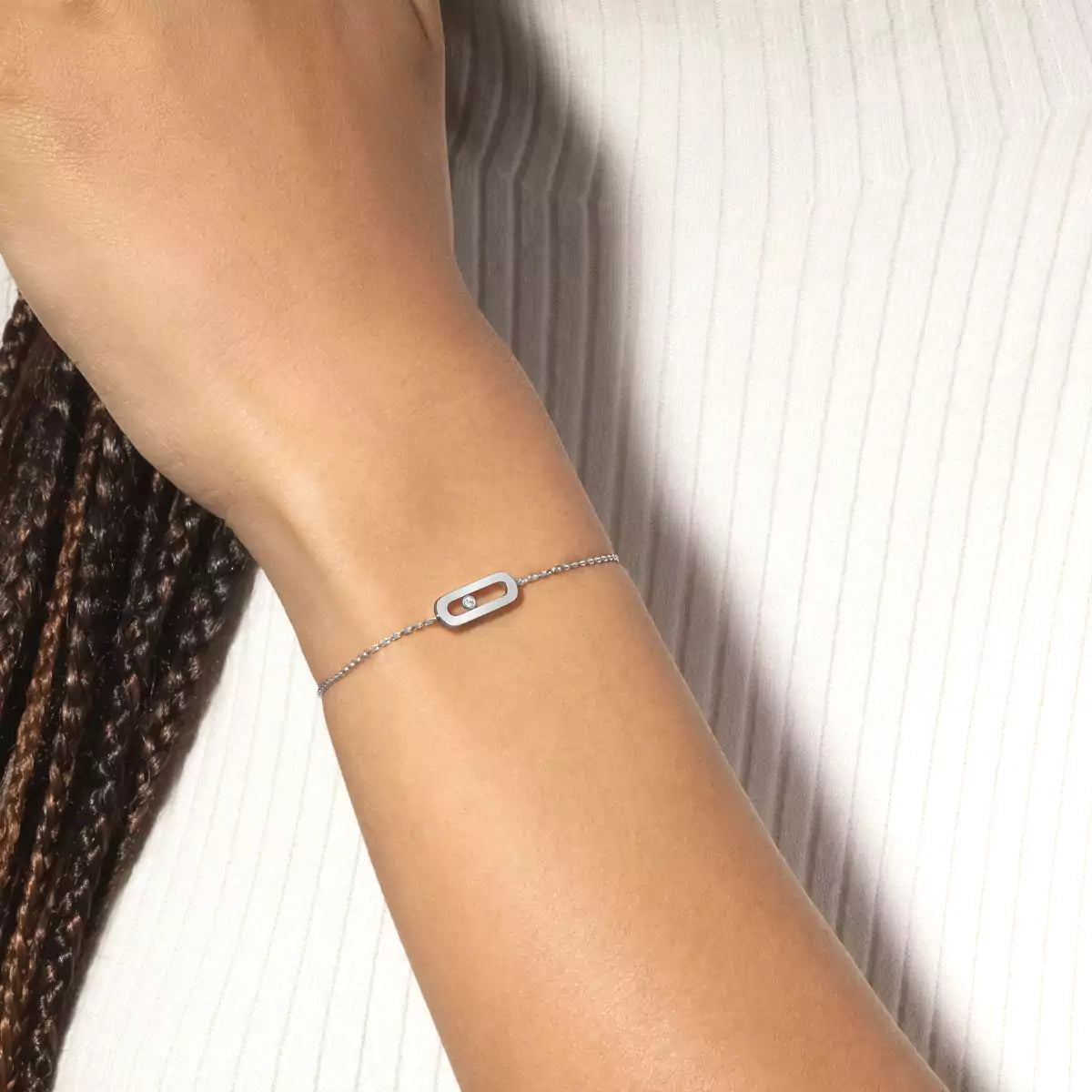 [Noble Aura jewelry]Move Uno Diamond Bracelet