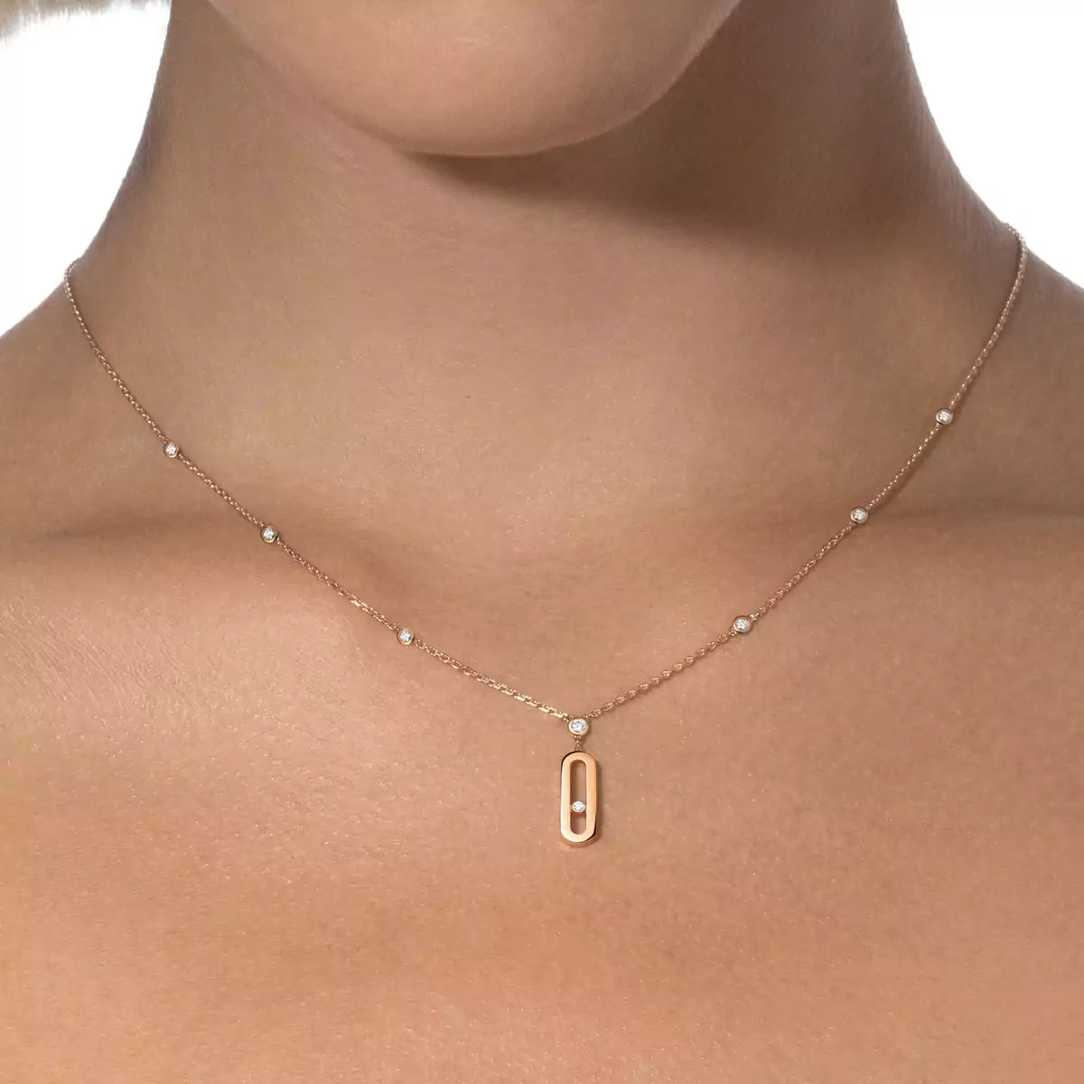 [Noble Aura jewelry] Move Uno Gold Diamond Long Necklace