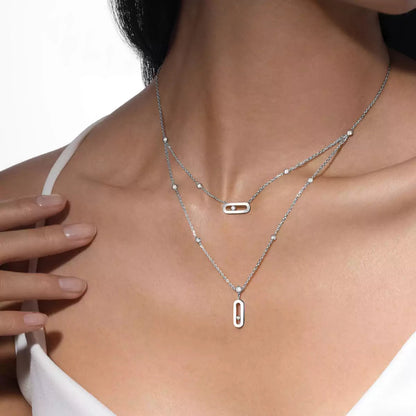[Noble Aura jewelry] Move Uno Diamond Necklace