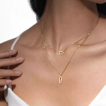 [Noble Aura jewelry] Move Uno Diamond Necklace