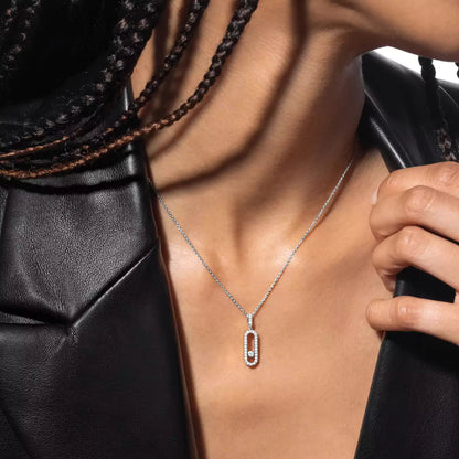 [Noble Aura jewelry]Move Uno Diamond Necklace in Rose Gold