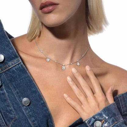 [Noble Aura jewelry]My Twin Diamond Necklace in Silver