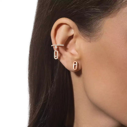 [Noble Aura jewelry]Move Uno Diamond Stud Earrings