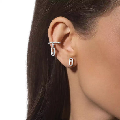 [Noble Aura jewelry]Move Uno Diamond Stud Earrings