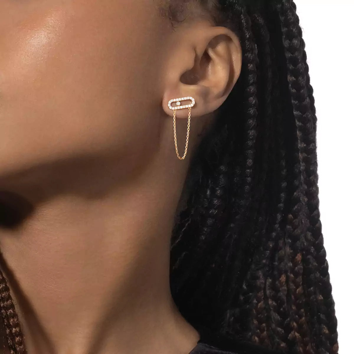 [Noble Aura jewelry]Move Uno Diamond Earrings
