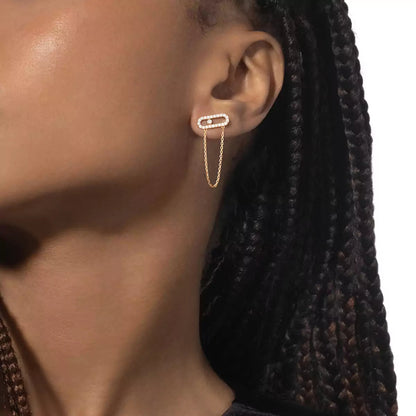 [Noble Aura jewelry]Move Uno Diamond Earrings
