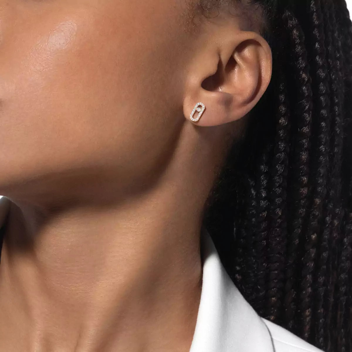 [Noble Aura jewelry]Move Uno Diamond Earrings
