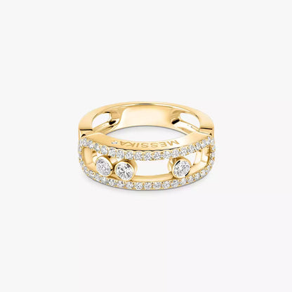 [Noble Aura jewelry] Move Gold Diamond Pave_ Ring