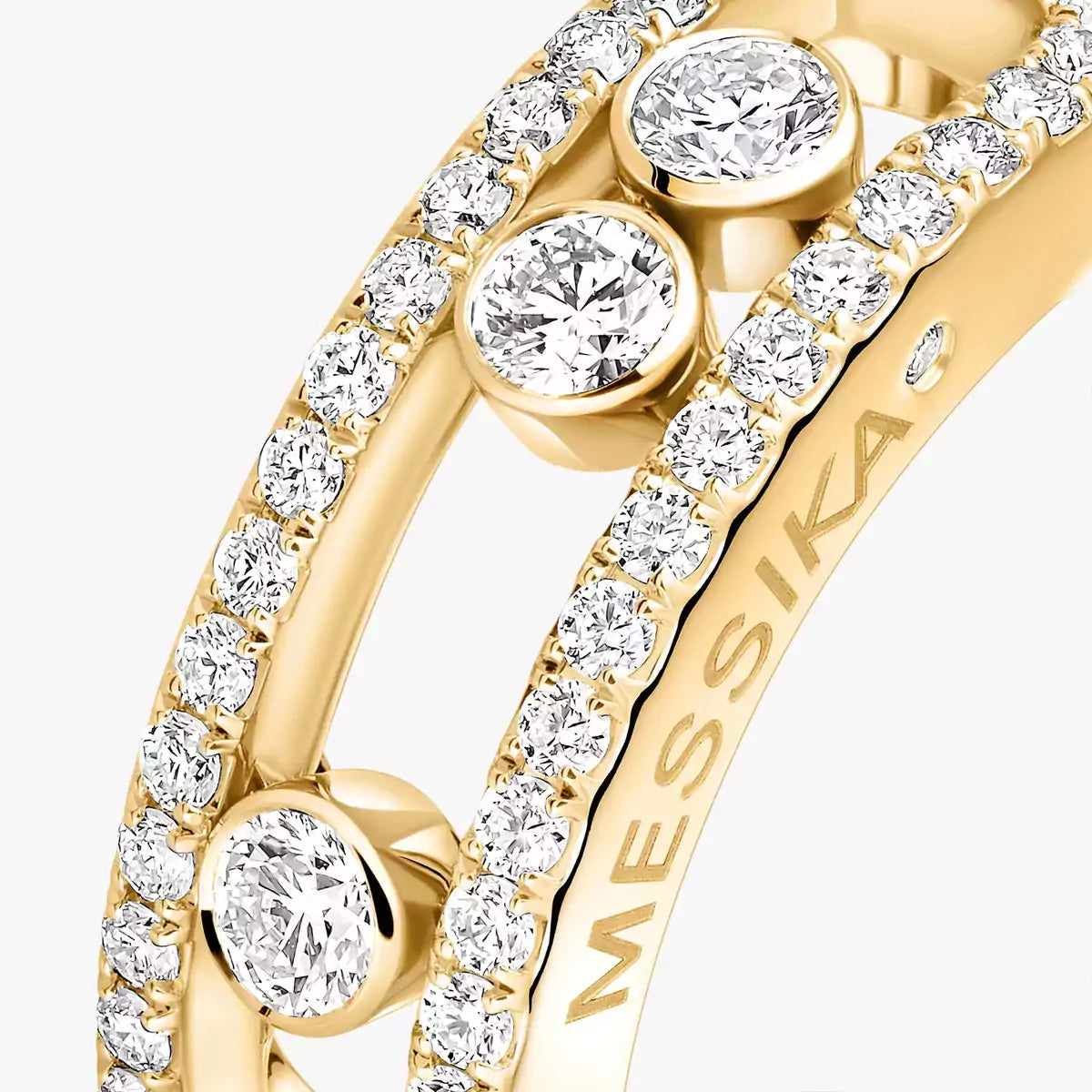 [Noble Aura jewelry] Move Gold Diamond Pave_ Ring