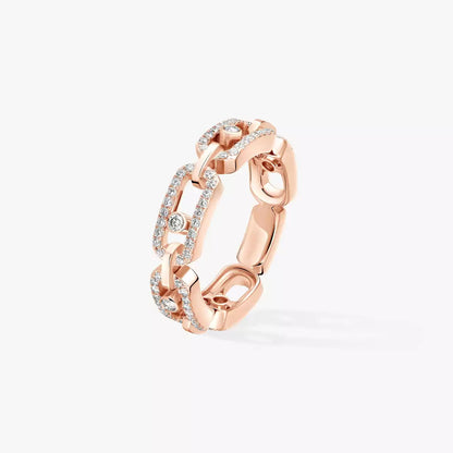 [Noble Aura jewelry]Move Link Pave_-Set Diamond Ring in Gold