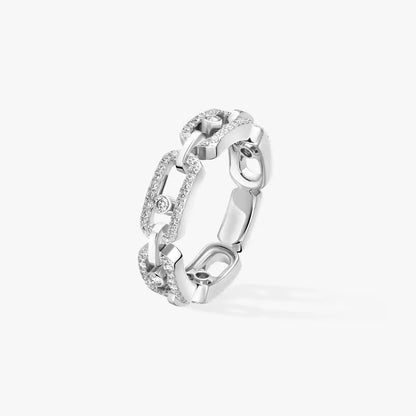 [Noble Aura jewelry]Move Link Pave_-Set Diamond Ring in Gold