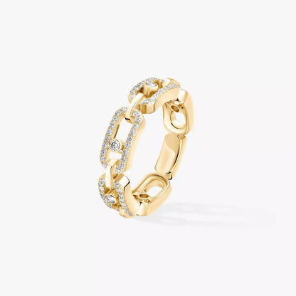 [Noble Aura jewelry]Move Link Pave_-Set Diamond Ring in Gold